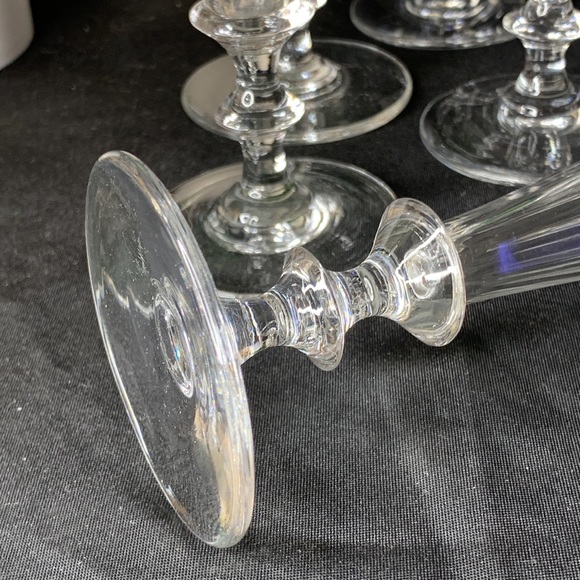 Set of 6 antique mid 19th century cut panel faceted crystal champagne glasses - Picture 6 of 12